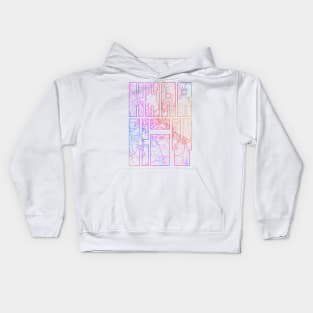 Kharkiv, Ukraine City Map Typography - Colorful Kids Hoodie